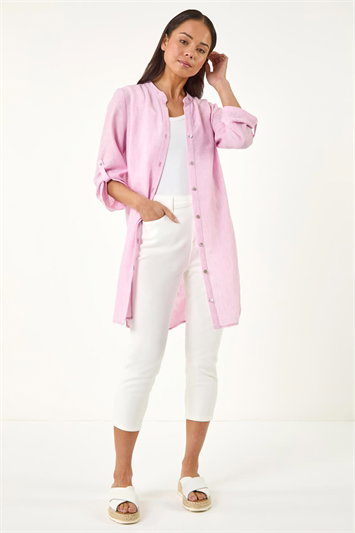 Petite Cotton Front Button Overshirt 10229272