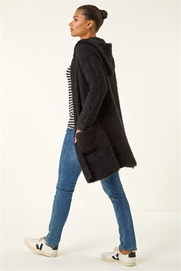 Fluffy Hooded Cardigan 16032308
