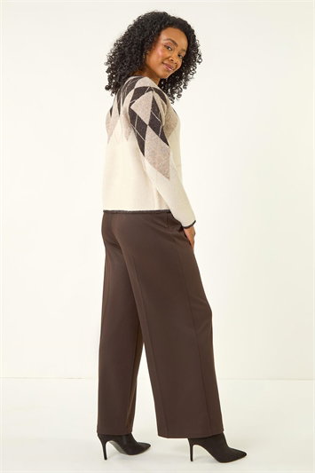 Petite Buttoned Argyle Knit Cardigan 16218059