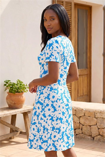 Petite Floral Twist Front Dress 14863809