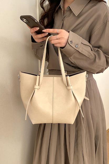 Pink Structured Handbag With Shoulder Strap
