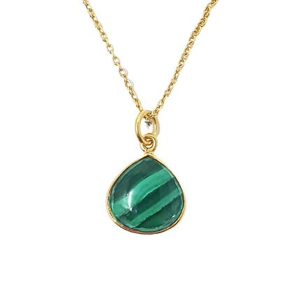 Metallic 18Ct Gold Vermeil Malachite Necklace