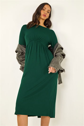 Dusk Gathered Pocket Stretch Midi Dress 14822091