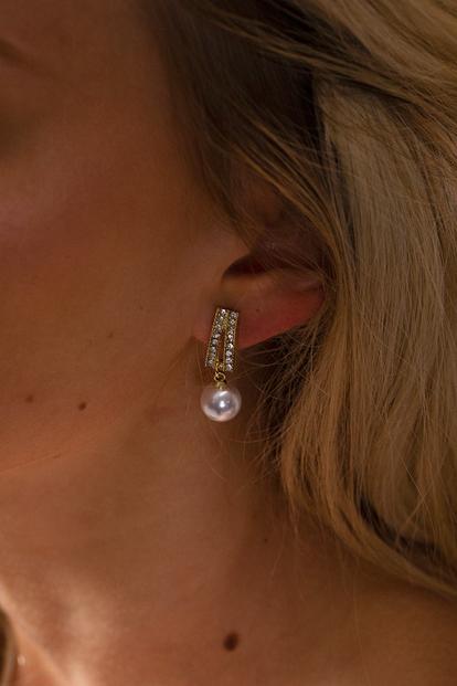 Metallic Pearl Drop Earrings - Gift Boxed