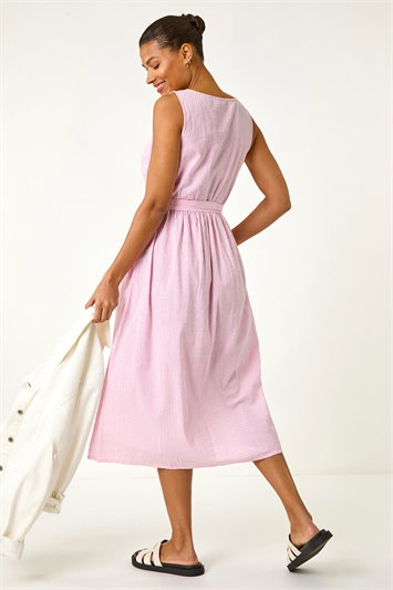 Pinstripe Belted Midi Dress 14692472