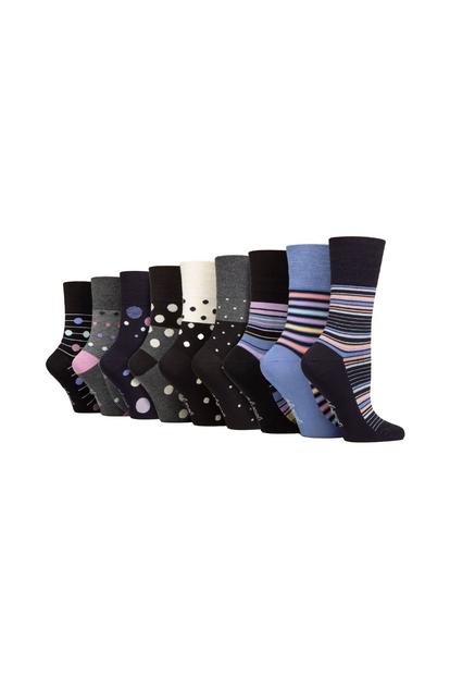 Black 9 Pairs Non Elastic Soft Bamboo Socks