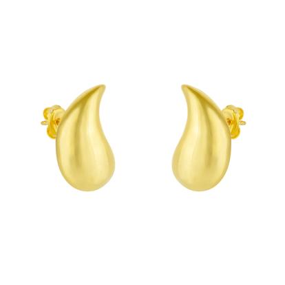 Metallic Pear Teardrop Earrings In Sterling Silver