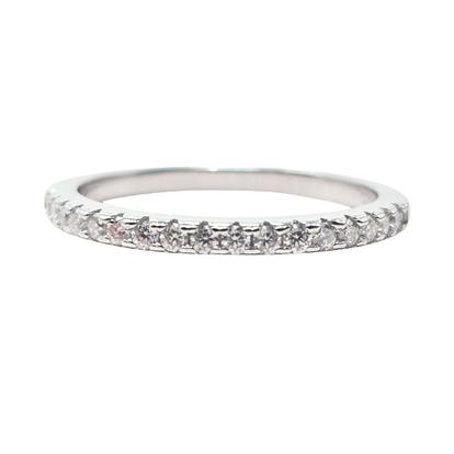 Metallic Diamond Moissanite Crystal Sterling Silver Ring