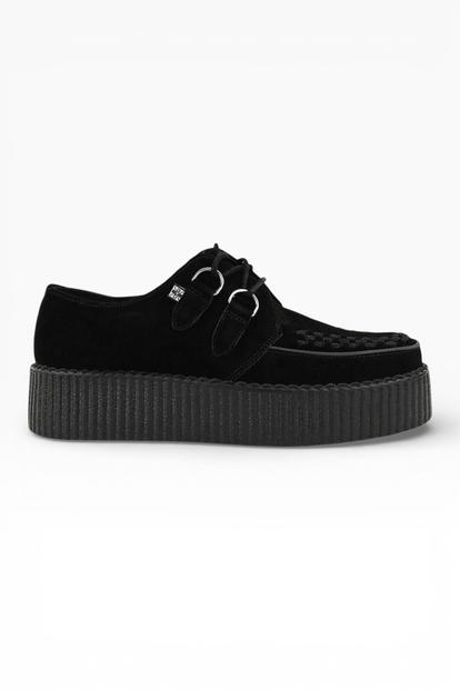 Black Viva High Creeper Goth Shoes - Av7757