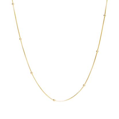 Metallic Italian Bead Chain Sterling Silver Satellite Necklace