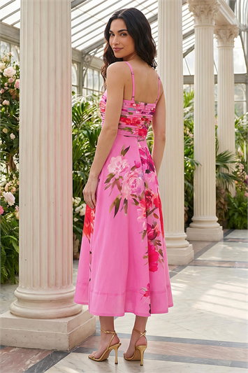 Floral Strappy Midi Dress 14893772