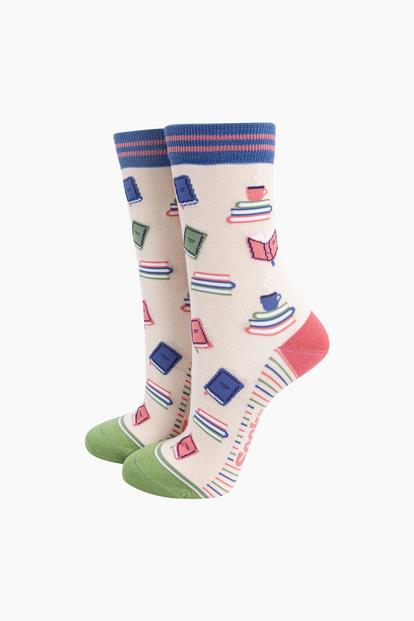 Multi Book Lover Bamboo Socks
