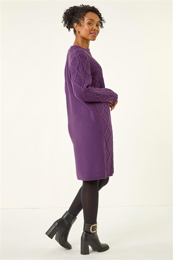 Petite Cable Knit Jumper Dress 14805376