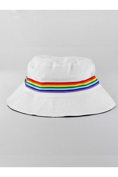 Multi Reversible Bucket Hat With Rainbow Band