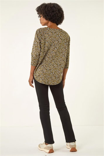 Spot Print Snit Jersey Top 19490498