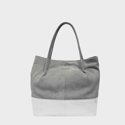 Metallic 'Donna' Metallic Real Leather Unlined Designer Shopper Bag