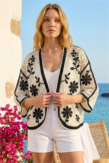 Embroidered Knit Cardigan 16342508
