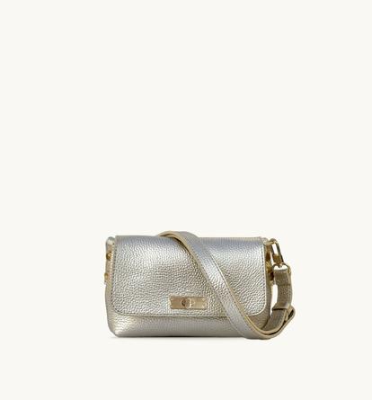Metallic The Maisie Mini Gold Leather Bag