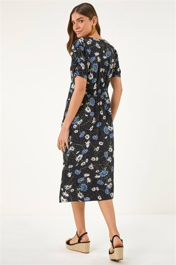 Floral Ruched Sleeve Dress 14852208
