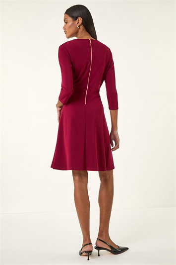 V-Neck Buttoned Stretch Dress 14779095