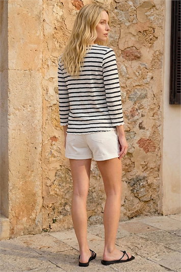 Stripe Print Stretch Top 19481108