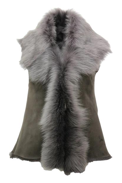 Black Toscana Sheepskin Short Gilet-Denver