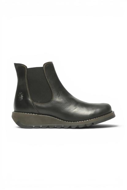 Black Womens Casual Ankle Heel Boots -Salv195