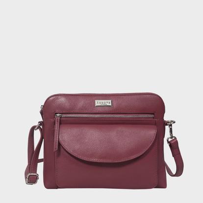 Pink 'Jean' Soft Pebble Grain Real Leather Crossbody Bag