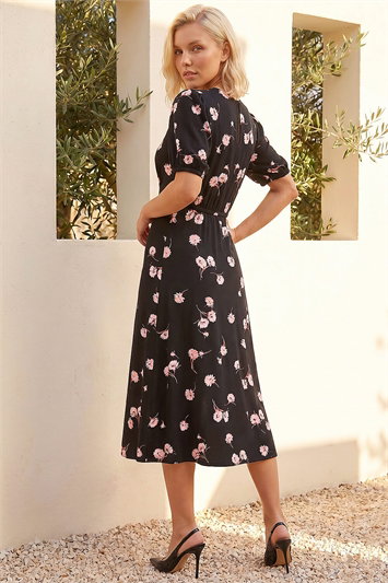 Petite Floral Stretch Midi Dress 14847608