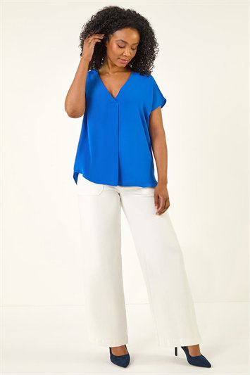 Petite V-Neck Tuck Front Top 20238080