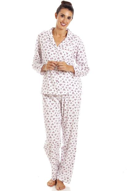 Pink Ditsy Floral Print Cotton Pyjama Set