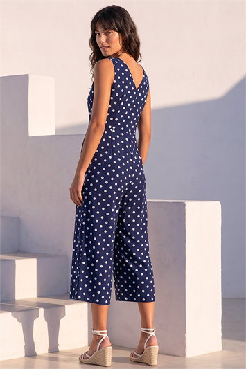 Polka Dot Print Pocket Jumpsuit lc140031