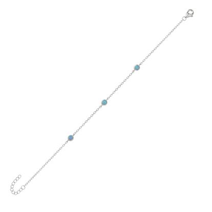 Metallic Blue Opal Bracelet In Sterling Silver