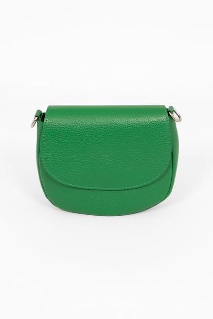 Pink Italian Leather Crescent Crossbody Bag