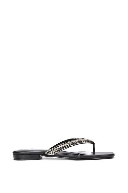 'Blake' Flat Slip On Diamante Sandals With Thong Strap M000016741