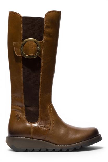 Black Womens Leather Knee-High Boots-Soif360