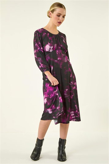 Petite Abstract Stretch Midi Dress 14896676
