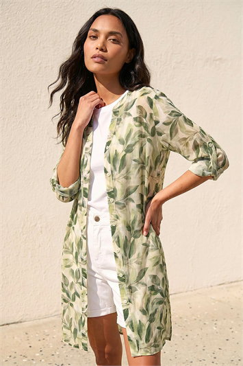 Floral Print Longline Blouse 10234434