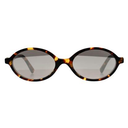 Brown Oval Honey Havana Light Grey Silver Mirror Mu 04Zs