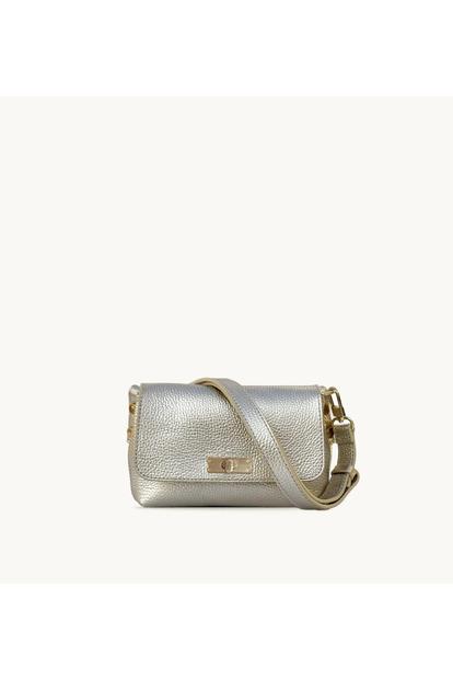 Metallic The Maisie Mini Gold Leather Bag