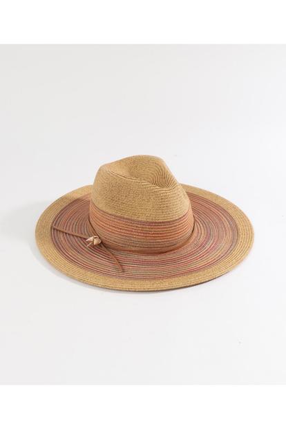 Cream Caprini - Metallic Stripe Fedora - Beige