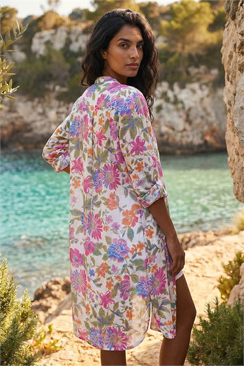 Floral Print Longline Blouse 10128872