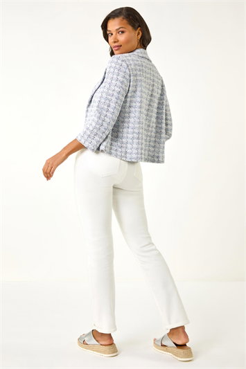Textured Check Print Collar & Revere Blazer 15039448