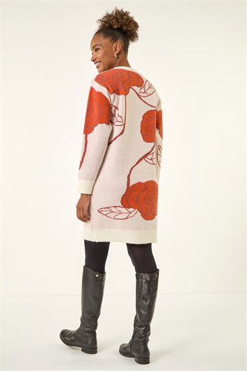 Rose Print Knitted Shift Dress 14792126