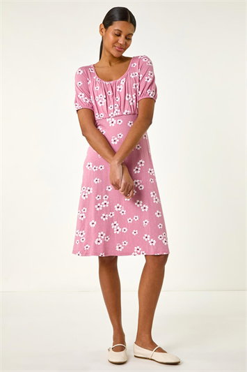 Floral Print Stretch Jersey Dress 14744872