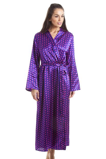 Purple Satin Dressing Gown