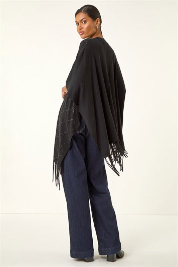 Sparkly Diamond Knit Poncho 16210708