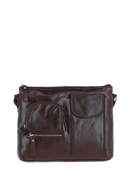 Black Exquisite Real Leather Cross Body Bag
