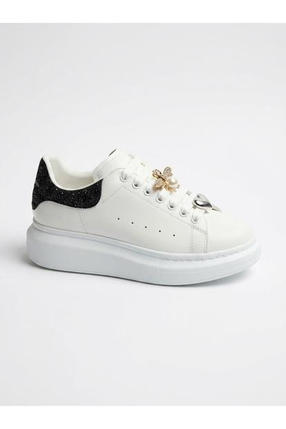 Black Sloane White Platform Trainers