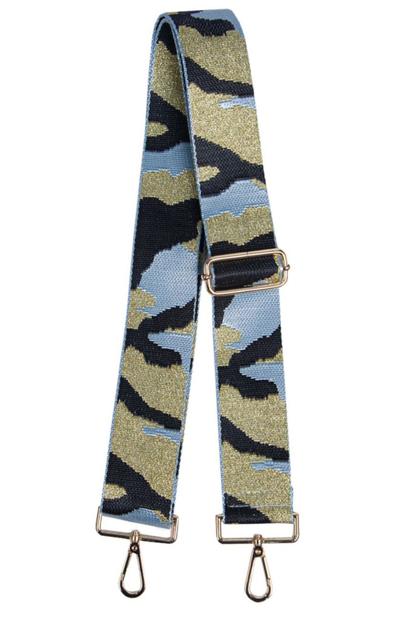 Metallic Glitter Camouflage Woven Bag Strap